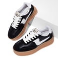 thumbnail image 6 of LUCKY STEP Womens Platform Fashion Sneakers Thick Sole Suede Faux Leather Casual Shoes,Black&White, 6 of 6