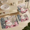 thumbnail image 6 of Pink Santa Claus Shower Curtain Sets 4 Piece Shower Curtain And Rugs Shower Curtain Set Santa Claus with Xmas Gift Waterproof Personality Pattern Bath Curtain for Bathroom Decor, 6 of 8