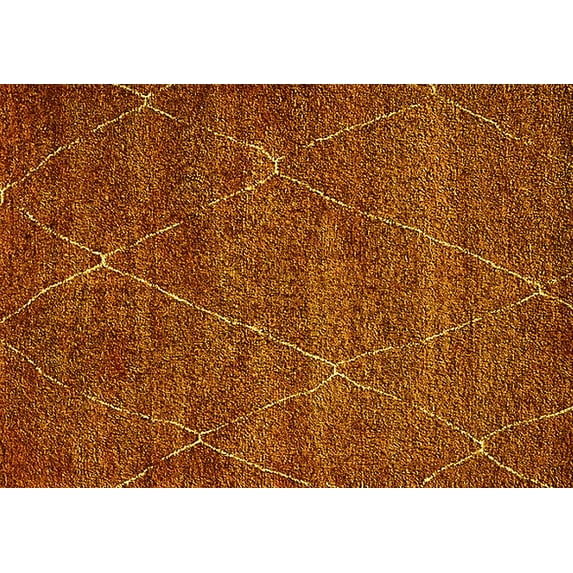 Ahgly Company Machine Washable Indoor Rectangle Oriental Yellow Industrial Area Rugs, 3' x 5'