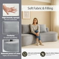 thumbnail image 4 of 110.24" Modern Curved Sectional Sofa Couch, Corduroy Cloud Couch with High-Density Foam, 4-Seat Boneless Sofa with Half Moon Design, Comfy Curved Couches for Living Room (Grey), 4 of 8