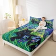 thumbnail image 4 of Homewish Kawaii Black Kitten Bed Sheets for Kids, Cartoon Cat Lover King Sheets, Vintage Oil Printing Sheet Set, Microfiber Bedroom Decor, 4-Piece, 4 of 7