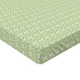 thumbnail image 4 of Ambesonne Retro Fitted Sheet, Vintage Leafy Pattern 80s, Twin XL Size, Pastel Green and Off White, 4 of 5