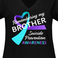 thumbnail image 4 of Inktastic Remembering My Brother Suicide Prevention Awareness Women's Plus Size V-Neck T-Shirt, 4 of 5