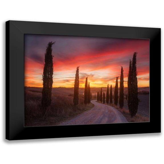 Anton, Rostovskiy 14x12 Black Modern Framed Museum Art Print Titled - Tuscany sunset