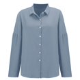 thumbnail image 4 of Daolelai Classic Pleated Textured Single Lapel Shirt for Women, 4 of 7