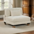 thumbnail image 6 of Rix 45 inch Modular Armless Chair- Beige Corduroy Fabric- Black Wood Legs, 6 of 6
