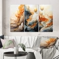 thumbnail image 1 of Designart "Abstract Mountain Landscape Illuminated by Full Moon I" Abstract Landscape Wall Art Set Of 3 - Abstract Landscapes Gold Gallery Wall Set For Home Decor, 1 of 6