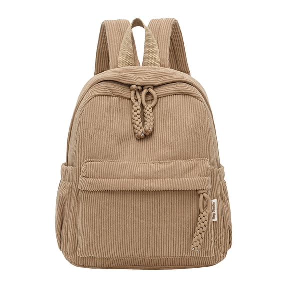 RFQWOVSR Corduroy Small Backpack for Women Casual Vintage Lightweight Daypack