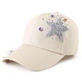 thumbnail image 2 of Wensltd Women Hats Casual Outdoor Fashion Star Pattern Baseball Hats Stylish Design for Women Daily and Outdoor Activities Beige, 2 of 2