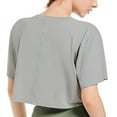 thumbnail image 4 of Workout Crop Tops for Women Short Sleeve Round Neck Loose T-Shirts Cropped Athletic Gym Running Yoga Tee Shirts Summer Clearance, 4 of 4