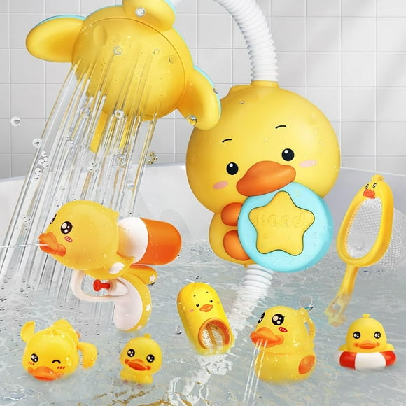 8-Piece electric shower bathtub toy set, floating squirrel toy and fishing game, bathtub toy is very suitable for children under 5 years old and infants
