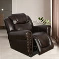 thumbnail image 3 of MAYEERTY 41" Modern Upholstered Breathing Leather Chair - Reclining Stylish Business Function for Living Room, Espresso, 3 of 5