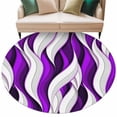 thumbnail image 2 of Purple White Moire Round Area Rug 7 FT, Non Slip Living Room Area Carpet, Modern Abstract Art Washable Soft Circular Rug Non-Shedding Floor Carpet for Bedside Office Play Room Classroom, 2 of 9