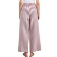 thumbnail image 3 of Pantalones de rayas de tiro alto y pierna ancha de algodón sueltos para mujer INSPIRE CHIC M Rosa, 3 of 6