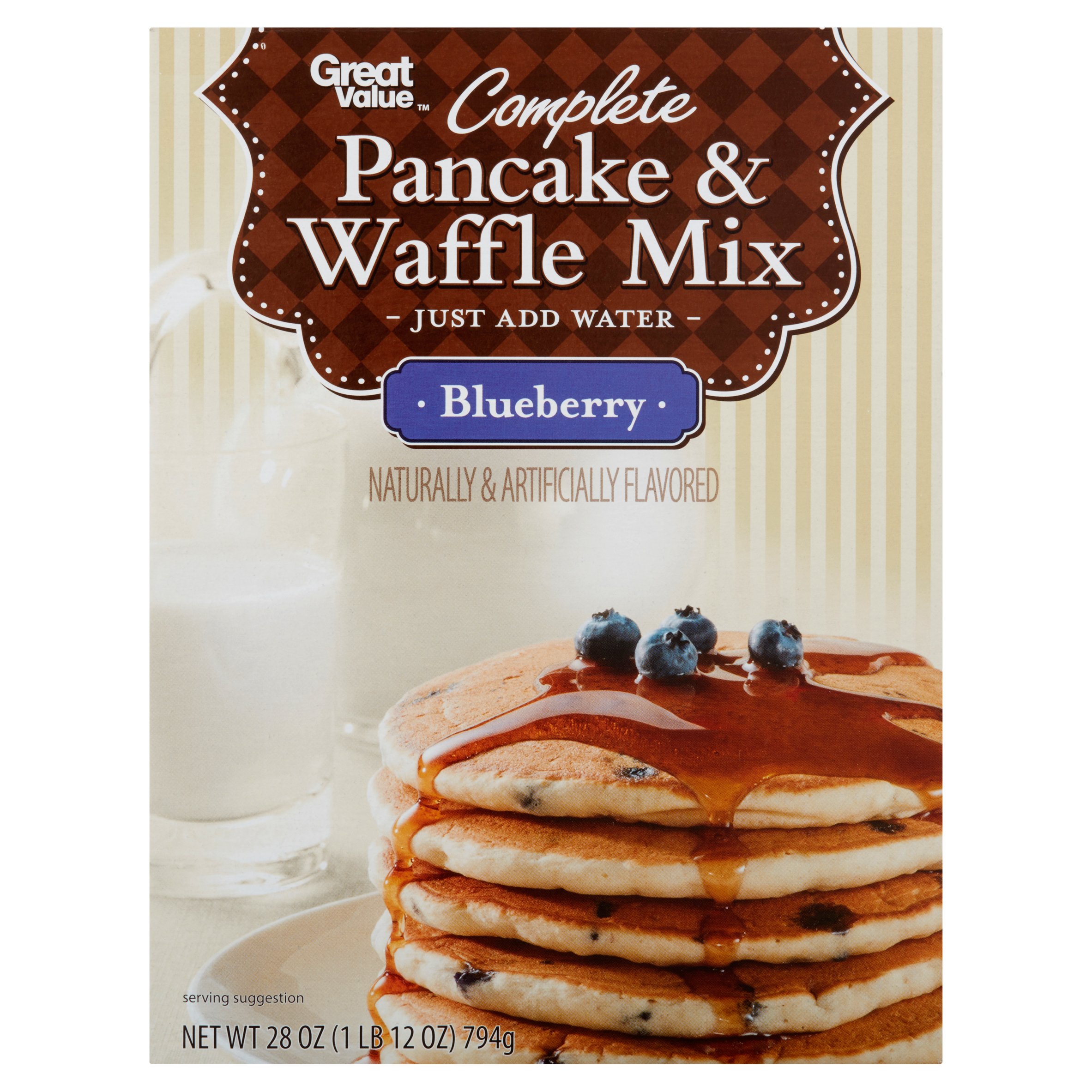Great Value Complete Pancake & Waffle Mix, Blueberry, 28 oz by Walmart Stores, Inc.