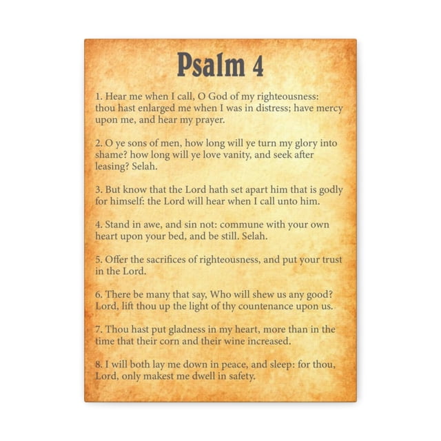 Scripture Walls Psalm 4 Chapter Gold Bible Canvas Christian Wall Art Ready to Hang Unframed
