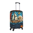 thumbnail image 3 of Daiia Whimsical Sailboat Ocean Art Luggage Cover, Thickened Washable Travel Luggage Covers, Elastic Unique Baggage Covers for 18-20 inch Luggage-Large, 3 of 9