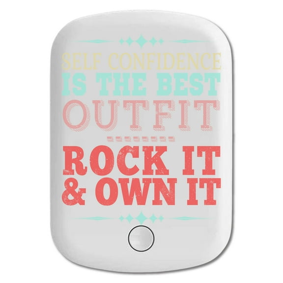 DistinctInk Magnetic Battery Pack, 5000 mAh Wireless Portable Charger with USB-C Cable, Compatible with MagSafe iPhone 14 / 13 / 12 Series - Self Confidence Is Best Outfit