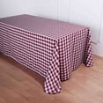 thumbnail image 6 of Efavormart Perfect Picnic Inspired Burgundy Checkered 90x132" Polyester Tablecloths For Party Event Decor, 6 of 11