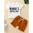 thumbnail image 2 of Bagilaanoe Newborn Baby Boy Short Pants Outfits Short Sleeve I LOVE MY MAMA Letter Print Crew Neck T-Shirt Tops + Tie-Up Shorts 3 6 12 18 24 Months Set, 2 of 9