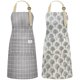 thumbnail image 1 of NLUS Paquete de 2 delantales de cocina impermeables con babero ajustable, suave delantal de chef con 2 bolsillos para hombres y mujeres (rayas grises/árboles grises), 1 of 5