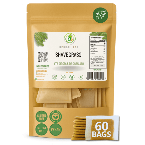 Cola de Caballo Té (Shavegrass/Horsetail Tea) – 60 Tea Bags – 100% Natural, Vegan, Herbal – Gluten-Free, Non-GMO – by Bexpertsusa