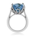 thumbnail image 4 of Gem Stone King 9.18 Cttw Sky Blue Topaz Engagement Ring for Women | 925 Sterling Silver | 14MM Cushion Checkerboard | Gemstone Birthstone | Wedding Engagement Anniversary Ring for Women| Size 6, 4 of 4