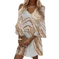 thumbnail image 1 of Femmes 3/4 Manches Robe en V Été Plage Robe de Soleil, 1 of 2