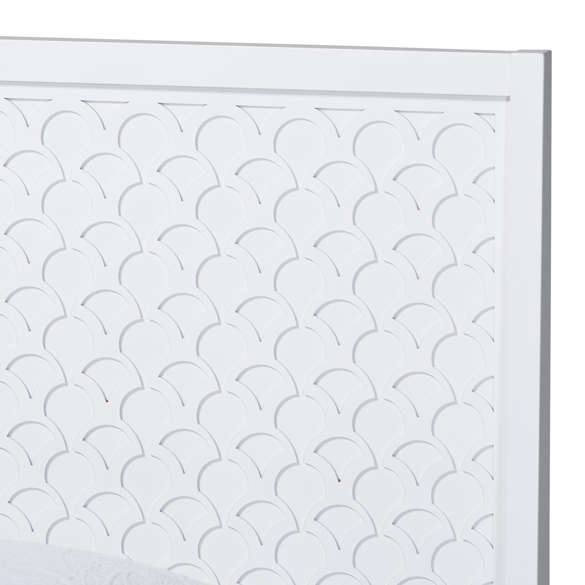 Baxton Studio Lara Modern Platform Bed, Twin, White