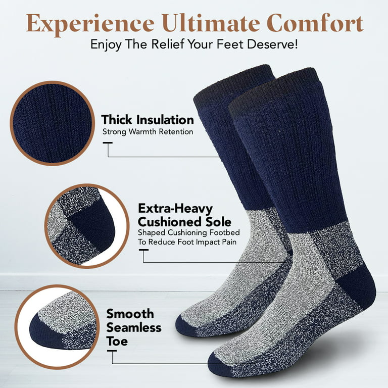 Thermal Socks Merino Wool Socks For Women and Men - 3 Pairs of Extra-Mens  Warm Socks, Winter Socks, Hiking Socks, Boot Socks by Debra Weitzner