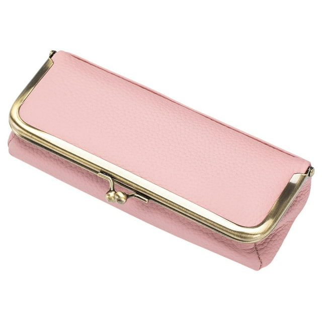 Estuche para gafas de piel sintética, ligero y suave, para accesorios de gafas. Rosa