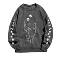 thumbnail image 4 of TIANZEN Women Casual Cute Cat Graphic Printed Long Sleeve Loose Sweatshirts Pullover Sweatshirts Blouse Crop Sweater, 4 of 5