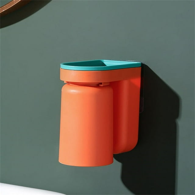 Chmadoxn Cups Toothbrush Rack Punching Mouthwash Cup Toothbrush Cup Wall Mounted Toilet Storage Box Couple's VAT Gargle cup
