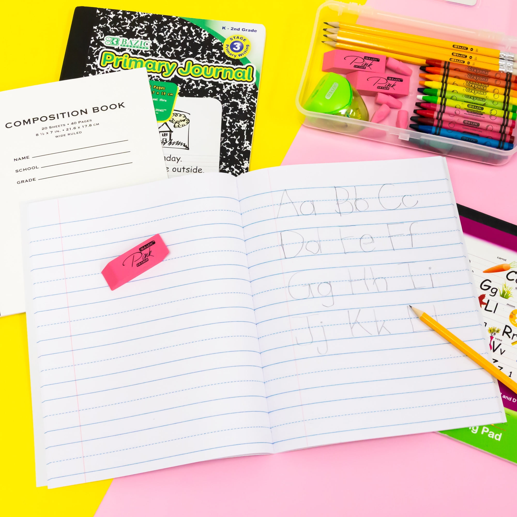 Buy BAZIC Pink Eraser Latex Free Bevel Erasers Block Erasers (4/Pack