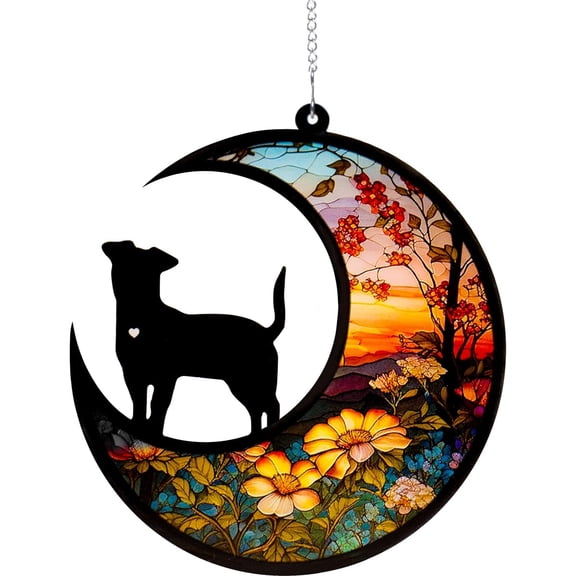HQREA Dog Memorial Suncatcher, Pet Memorial Gifts for Loss of Dog