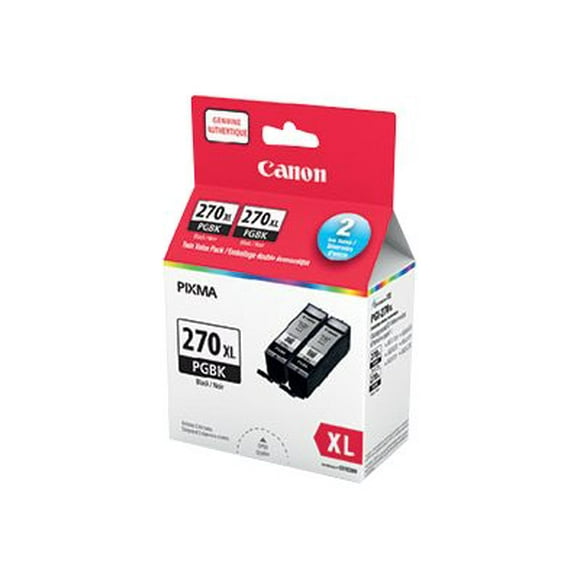 Canon PGI-270 XL Twin Pack - 2-pack - black - original - ink tank - for PIXMA MG5720, MG5722, MG6821, MG6822, MG7720, TS5020, TS6020, TS6120, TS8020, TS9020