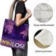 thumbnail image 3 of Win or Lose Bolso de tela con estampado de lienzo para mujer, bolsa de compras reutilizable y estética, con cremallera interior, regalo para mujer,38*45cm., 3 of 6