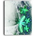 thumbnail image 2 of Sparkling Green and Blue Fractal Flower - Floral Canvas Art Print, 2 of 3