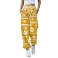 thumbnail image 2 of Women Baggy Christmas Printed Sweatpants Tapered Leg Drawstring Lounge Joggers with Pockets, Casual Jogging Pants Fall Clothes, 2 of 6