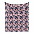 thumbnail image 1 of Flower Soft Flannel Fleece Throw Blanket, Blooming Flowers Composition Pink Toned Lilies Ornamental Spring Flourish Pattern, Cozy Plush for Indoor and Outdoor Use, 50" x 70", Multicolor, by Ambesonne, 1 of 6