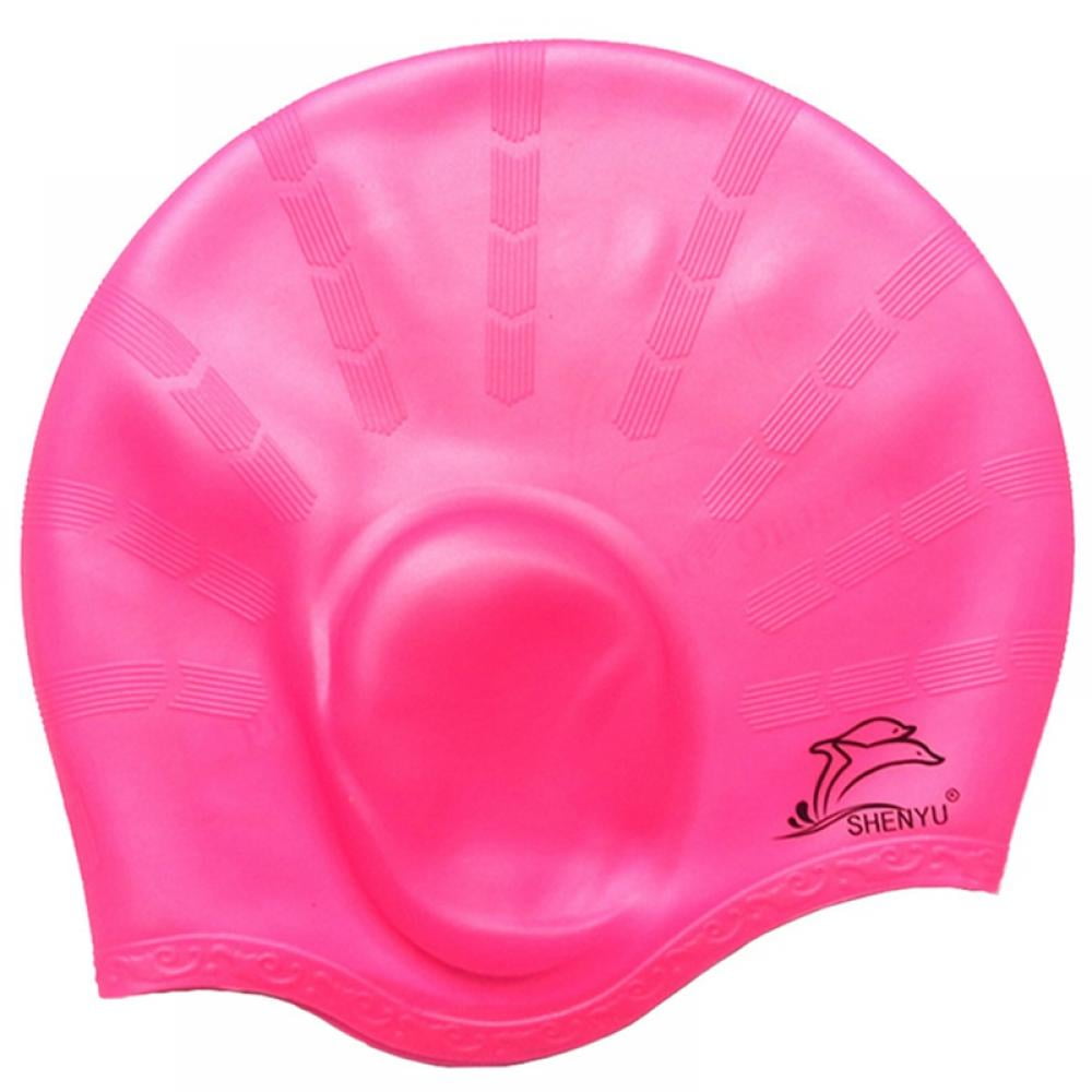 Unisex Silicone Swimming Cap for Women and Men Long Hair Thick or Short Average 