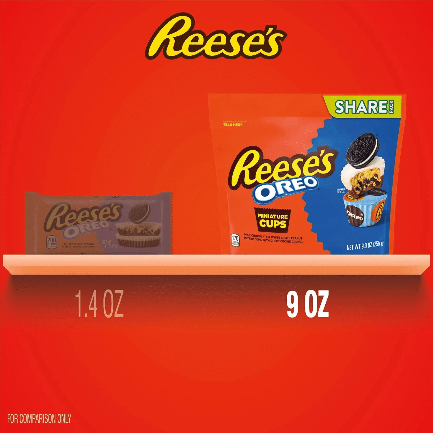 Reese's Oreo Miniatures Milk Chocolate & White Creme Peanut Butter Cup 9oz (Pack of 4)