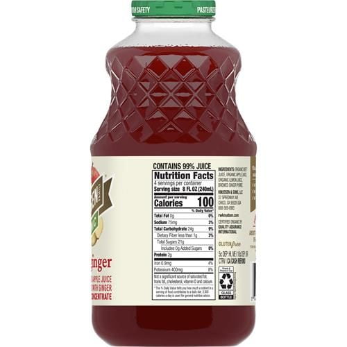 R.W. Knudsen, Organic Beet Apple Ginger Juice Beverage, 32 Fl Oz - Pack of 2