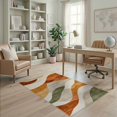 thumbnail image 2 of ODIKA Orange Swirl Burnt Abstract Vintage Distressed Wavy Ribbon Creamy for Home Office, Gaming Room, Under Desk, Non-Slip Chair-Friendly, 2 of 7