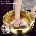 thumbnail image 5 of HCBY Large Stainless Steel Mixing Bowl, Flat Bottom Kneading Basin, Thickened & Dishwasher Safe for Bread Dough, Vegetable Washing, Kitchen Essential(Gold,12.6"x12.6"), 5 of 6