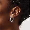 thumbnail image 3 of SS Radiant Essence Rhodium-plated Hinged Hoop Earrings (21x19.11), 3 of 5