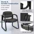 thumbnail image 4 of Costway Waiting Room Chair Set of 4 with Sled Base and Padded Arm Rest Home Black, 4 of 6