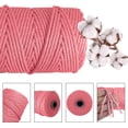 thumbnail image 2 of Natural Cotton Macrame Cord 3mm x 100 Yards - Soft Colored Macrame Rope for Plant Hangers, Wall Hangings & Dreamcatchers - Beige Craft Yarn for DIY Projects, Rose Red, 2 of 6