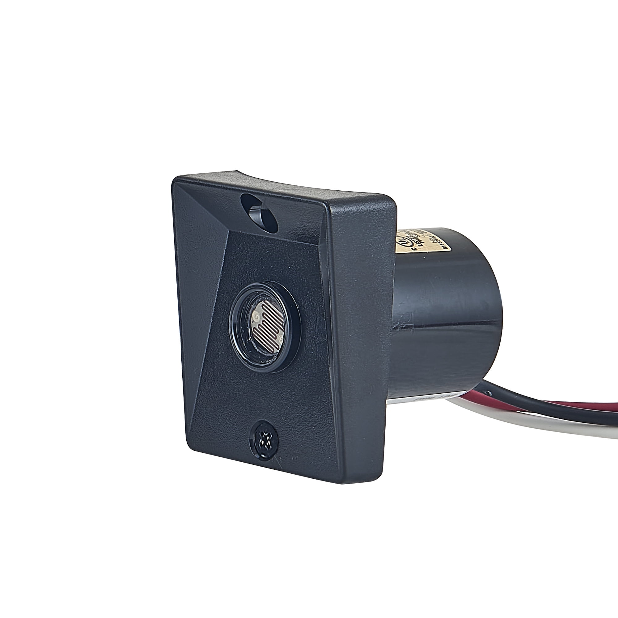 Black Steel Dusk to Dawn Sensor for Outdoor Pole Lights, Automatic On/Off Photocell, Hardwired