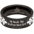 thumbnail image 5 of Bible Verse Psalm 147:3 Tungsten Carbide Ring, 5 of 9